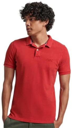Superdry Herren Destroyed Polohemd College Rot XL