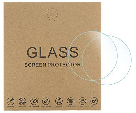 sourcing map 5Pcs Montre Verre Écran Protecteurs 28mm Hd 9H Dureté 2,5D | Trempé Verre Haut Al Anti-Rayures Haut Définition Anti-Explosion Montre-Intelligente Protection Film