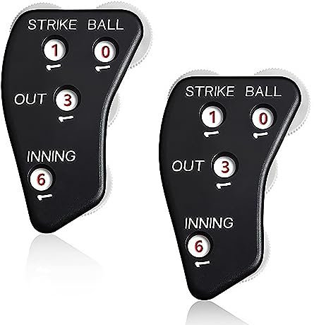 ANCLLO 2PCS Baseball Umpire Clicker 4 Räder Baseball Indicator Umpire für Softball Coach Aufnahme Outs und Innings Bälle (Schwarz)