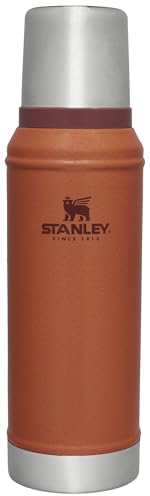 Stanley Klassische vakuumisolierte Weithalsflasche – Hammertone Clay – BPA-freie Thermoskanne aus 18/8 Edelstahl für kalte und heiße Getränke – 1,0 QT