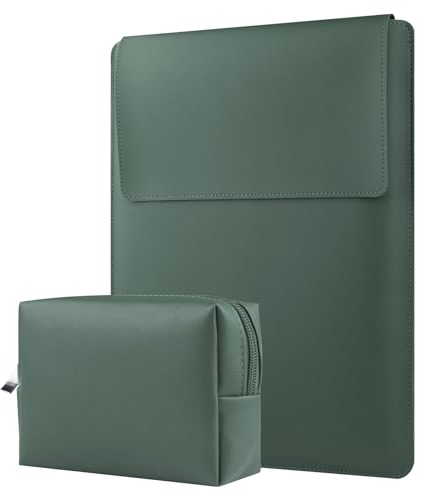 HoYiXi 13 14 Inch Laptop Sleeve Case Waterproof Leather Case with Adjustable Stand Compatible with MacBook Pro 14 2021 MacBook Air 13 M1 M2 2022-2018 MacBook Pro 13 M2 2022-2016, Sleeve Pouch L