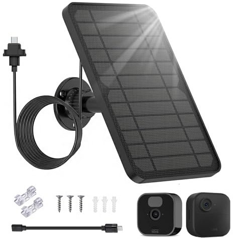 Solarpanel für Blink Kamera,kompatibel mit Blink Outdoor kamera 4 (Blink 4th gen Kamera),Blink 3rd Gen,Blink XT/XT2,wird mit 4 m langem Outdoor-Stromkabel und verstellbarer Halterung geliefert