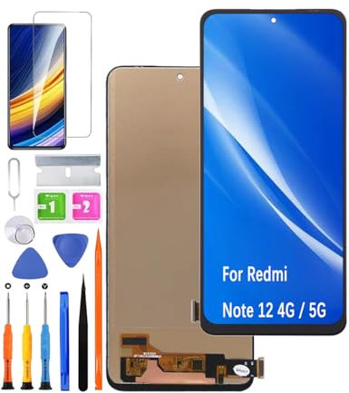 HLYGZX Pantalla LCD de Repuesto para Redmi Note 12 4G / 5G Incluye, para Xiaomi Poco X5 Pantalla LCD, Pantalla táctil, digitalizador, Kit de Piezas de reparación