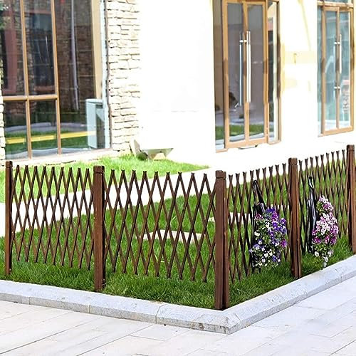Holzzaun/Teleskopgeländer/Gitterholzzaun/Gartenspalier, dekorativer Zaun/Haustierzaun/Absperrtür (200 x 90 cm)