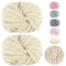 Dicke Wolle Garn 500 g(250 g*2) ca.54 m, Beige Chunky Wolle, Super Soft Chenille Chunky Yarn, Grobstrick Weiches Wollgarn, Soft Arm Knitting zum Häkeln Decke, Schals, Mützen, Decken, Zierkissen