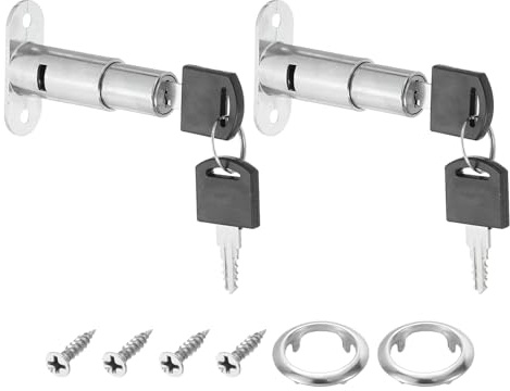 PATIKIL 2er Pack Stiftschloss 40mm 1-7/4 Zoll Zylinderlänge Chrom-Finish