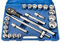 Coffret de douilles 6 pans métriques poids lourds 3/4, 22 pièces avec clé cliquet et rallonges.