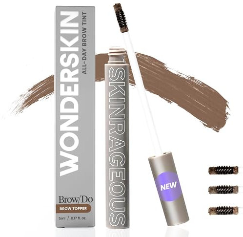 Brow/Do Gel para Cejas de Wonderskin - Skinrageous All-Day Eyebrow Tint Mascara, Gel Tintado de Larga Duración, Resistente al Agua y a Transferencias, Top Coat para Cejas (Dark Brunette)