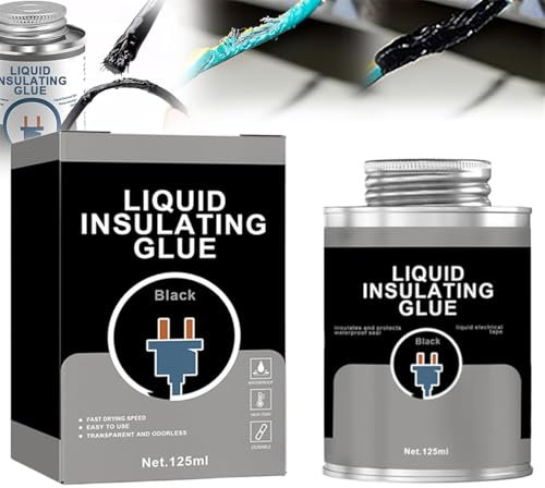 Liquid Insulating Glue, Liquid Electrical Tape Waterproof, Insulating Electrical Tape Glue, High Temperature Resistant Wire Insulation Glue, for Home Wires Cables (Black-1Pcs)