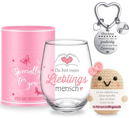 Tixlux Geschenk für Frauen, Weingläser Geschenkset, Geburtstagsgeschenk für Freundin, Schwester, Ehefrau, Mutter, Jahrestag Geschenk, Hochzeitstagsgeschenk, Geschenke zu Valentinstag