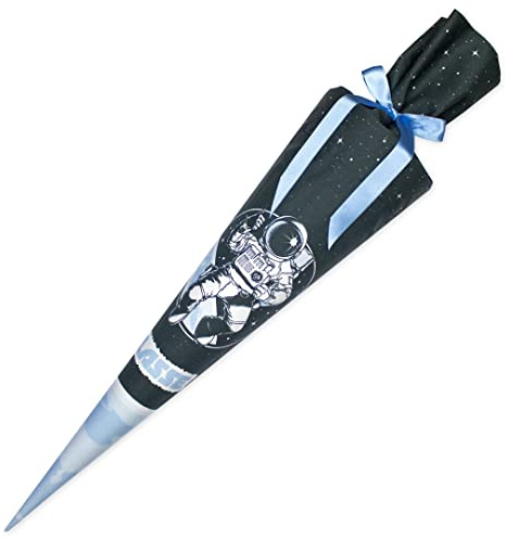 Dein Lieblingsteil Schultüte aus Baumwolle individualisierbar mit Wunschname personalisierbar mit Schultütenkissen Jungs (Space Astronaut, 85 cm)