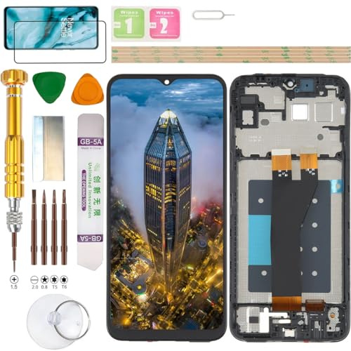 Gadget Troops Kit de remplacement d'écran pour Samsung Galaxy A14 5G | Kit tout-en-un avec cadre, écran HD+, pour SM-A146P/DSN
