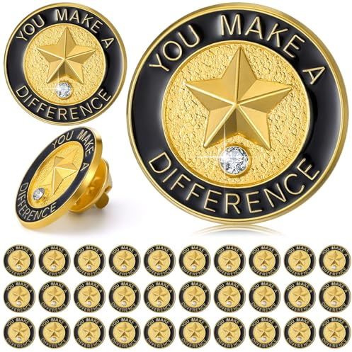 Yunlly 100 Stück Anstecknadeln für Mitarbeiter des Monats Anerkennung von Mitarbeitern, Stern, Emaille, Geschenk für Auszeichnungen, Kollegen, Teammitarbeiter, Geschenke