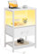 Seventable Nachttisch mit LED & Steckdose, Moderner Nachtschrank mit Stauraum,einfach montierbar, Beistelltisch für Wohnzimmer, Schlafzimmer & kleine Räume, weiß