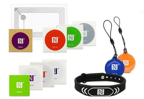 NFC21 NFC Starter Kit Medium - 12-teiliges Set - mit NTAG213, NTAG215 und NTAG216 Chips