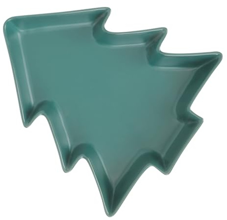 FUNNETOYU Assiette Noël Céramique Sapin Mat Vert Foncé Plateau Apéritif et Bonbons pour Fruits Secs et Snacks Créative pour et Décoration Table Noël