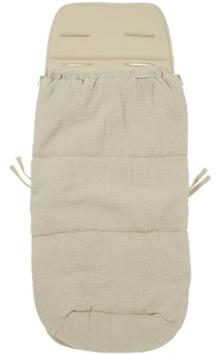 Meyco Baby Fußsack - 45x130cm (2-in-1) - 100% Musselin Baumwolle - Oeko Tex 100 zertifiziert - kuschelig warm - praktisch - maschinenwaschbar - Sand