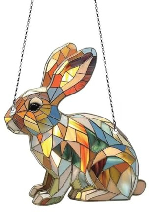 Osmond Easter Flat Bunny Decor Easter Bunny Ornament in Acrylic Spring Season Decor Indoor Outdoor Sunlight Catching Art