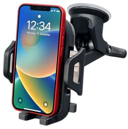 Generisch SH-3100 Universal Handyhalterung für Auto mit Saugnapf, 360-Grad-Rotation, Einhand-Bedienung, Schwarz. Für Auto, LKW, Transporter & Wohnmobil – Praktischer Tischständer für Smartphone.