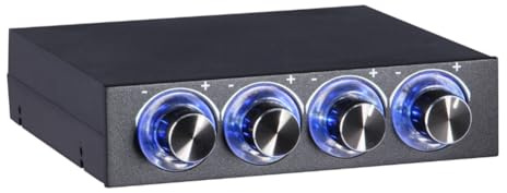Buhdjfnke Fan Speed Controller CPU Controller 4 Channel withLED Control Up Suitable forComputer Case CPU Graphics Card