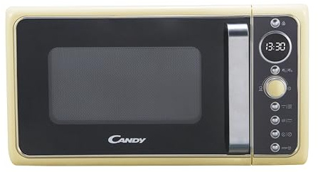 Candy Divo Forno a Microonde Vintage con Grill, 25 Litri, 900W, 6 Programmi di Cottura, Libera Installazione, Crema - DIVO G25CC (Reconditionné)