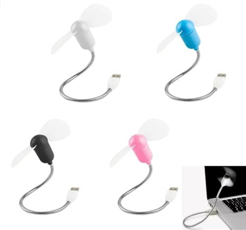 4 Pcs USB Fan Cooling Cooler,Mini Del Ventilatore,Cellulare Mini Ventilatore USB,Mini Ventilatore,USB Ventilatore,Mini Adjustable,Flexible Portable USB Fan,Portable Mini USB Ventola per PC Laptop