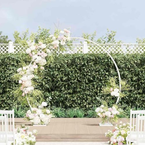 LoogCape White Wedding Arch 220 x 45 x 200 cm Steel Garden Pergola for Outdoor Ceremonies, Trellis, Privacy Screen, Ideal for Wedding, Balcony, Patio, Weatherproof, Durable