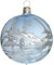 Jingle Bells Lauscha Kugel eisblau mit silberner Winterlandschaft 8cm 4Stück per Box