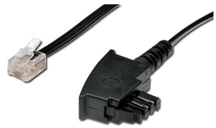 Dönges Anschlusskabel TAE-F / RJ11, schwarz, Länge 6 m, a-3/b-4/W-5/E-2 (Leitung Modularkabel TAE-Anschlussschnur Höreranschlusskabel Hörerkabel Telefonhörerkabel)