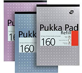 Pukka Refill A4 Pad Headbound Feint Ruled with Margin 4 Hole Punched 160 Pages [Pack of 6]