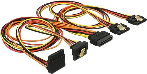 DeLock 60149 0.5m SATA 15-Pin Schwarz - Orange - Rot - Gelb SATA-Kabel, 60149