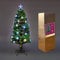 SHATCHI 6Ft/180cm Fibre Optic Christmas Star Topper-LED Snowflakes Decorations-Pre-Lit Green Artificial Xmas Tree-Multicolor Changing Lights, PVC, 180 cm