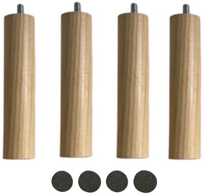 Mobiarioclichi Pieds de sommier en bois massif pour base tapissée avec vis M10 Différentes dimensions et couleurs 4 pièces de 20 cm Naturel
