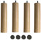 Mobiarioclichi Pieds de sommier en bois massif pour base tapissée avec vis M10 Différentes dimensions et couleurs 4 pièces de 20 cm Naturel
