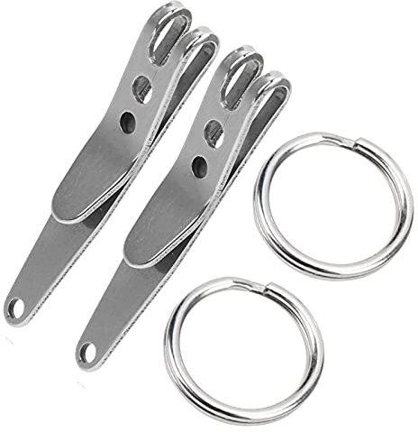 Schlüsselbund-Taschenclip, 2-teiliger Mehrzweck-Taschenaufhängungsclip aus Edelstahl und Schlüsselbundhalter Gürtelclip Victorinox Pocket Clip
