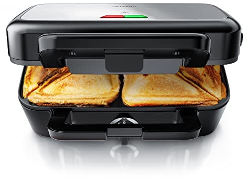 Arendo - Sandwichmaker 1200 W mit Antihaftbeschichtung - mit abnehmbaren Platten - spülmaschinentauglich - BPA frei - Temperaturkontrolle – Sandwich Maker - Sandwichtoaster für große Toasts