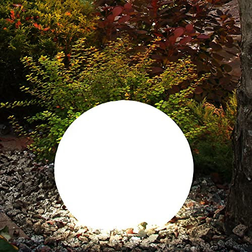 etc-shop Solarleuchte Kugel Garten Kugelleuchte Solar LED Gartendeko Solarkugel für Außen 15 cm, mit Erdspieß und Balkonhalter, Leuchtdauer ca. 6-8 Stunden, H 42,5 cm,