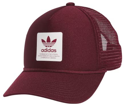 adidas Originals Dispatch Trucker 5-Panel High Crown Mesh-Back Adjustable Strapback Cap, Shadow Red/White, One Size, Rot, Einheitsgröße