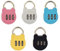 5 pièces cartoon mini lock, petit cadenas de casier, cadenas de couleur, valise combinaison cadenas; Pour le casier extérieur de gym (5 couleurs)）