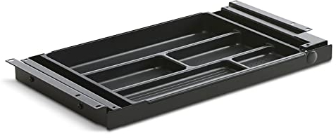 vabo Schreibtisch-Unterbauschublade small aus Metall ohne Schloss, Hängeschublade mit herausnehmbarem Einsatz, ausziehbare Schreibtisch-Schublade in schwarz