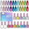 Saviland Chrome Metallic Nail Polish Set, 12 Mirror Colors Quick-Dry Nail Polish with Base & Top Coat, 10ml Large Bottles, Long-Lasting Nail Varnish Manicure Gift for Women