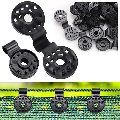 50 Pièces Clips pour Filet d'ombrage, Brise Vue, Toile de Clôture, Tissu Coupe-Vent, Clips de Fixation avec œillet en Plastique, Attaches Serre Filet de Jardin (sans Crochet)