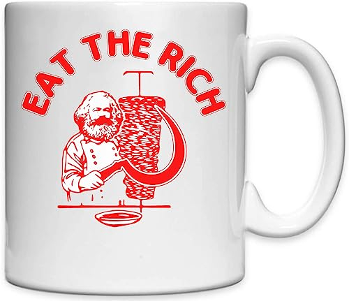 Eat The Rich Karl Marx Weiße Keramiktasse Weiß One Size