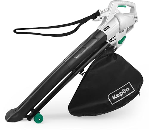 KEPLIN - Soffiatore di foglie 3 in 1, aspirapolvere da giardino e trituratore, borsa da collezione da 3300 W, 45 L per facilitare la pulizia di foglie, detriti e detriti in giardino, patio e unità con