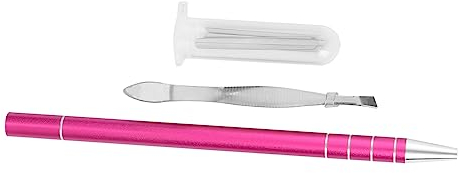 Operitacx Haarschneide Stift Mit Gravur Edelstahl Kompakt Präziser Friseurstift Für Bart Und Augenbrauenformung Für Salon Und Barbershop Einsatz Mit Klingen Und Pinzette