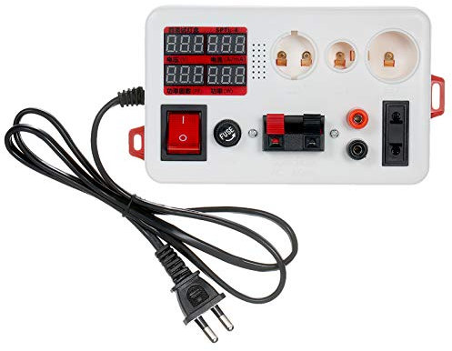 Tester di alimentazione LED,HUIOP Tester di potenza a LED Tester per lampade Scatola di prova Morsetto Misuratore di potenza elettrica per lampadina Lampada di illuminazione Lanterna Misurazione dei p
