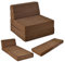 COSTWAY 3 in 1 klappbares Schlafsofa, Klappmatratze, Schaumstoff extra dick (15cm), Sofabett, Bodenmatratze, Faltmatratze, Gästematratze mit abnehmbarem & waschbarem Bezug, 190 x 71 x 15 cm (Braun)