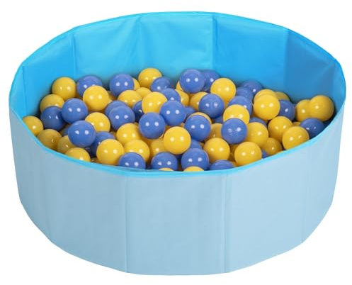 Petsona Piscine pour Chien À Balles Baignoire pour Chien Chat Animal, Bleu: Blue/Jaune