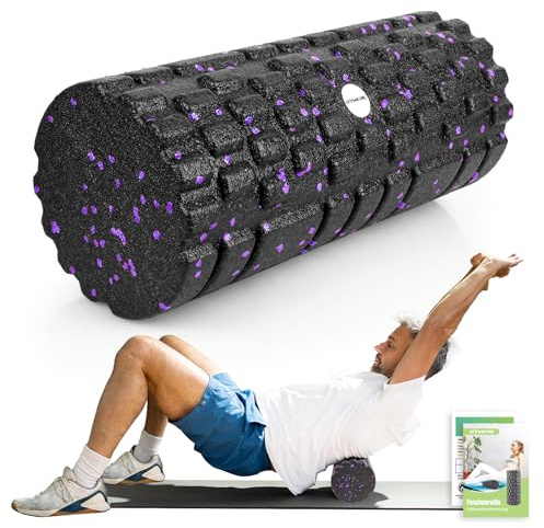GYMERK Faszienrolle mit 3D-Texturmassage mittlere Härte, Foam Roller (33 x 14 cm) zur Simulation einer manuellen Massage, Professionelle Massagerolle zur Muskelverspannungen lindern