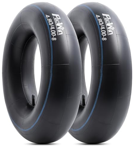 PaoWin 2-PCS 4.80/4.00-8 chambres à air de brouette 4.80 4.00 8 renforcé chambres à air compatible avec 4.80-8 4.00-8 pneus debrouette, tracteur, quad, remorque, tondeuse, chariot - Valve TR13